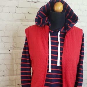 Navy and Red Stripe Hoodie